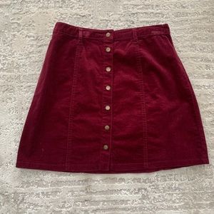 Red Corduroy Skirt